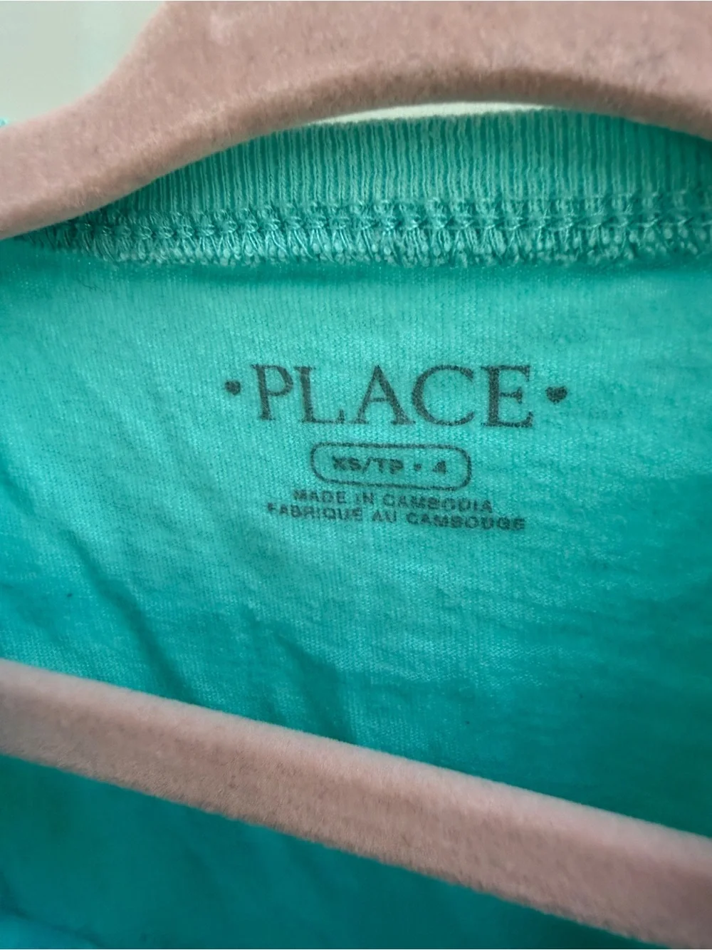 The Children's Place Girls 4 Turquoise Short-Sleeve Shirt Top Blouse Love My Dad